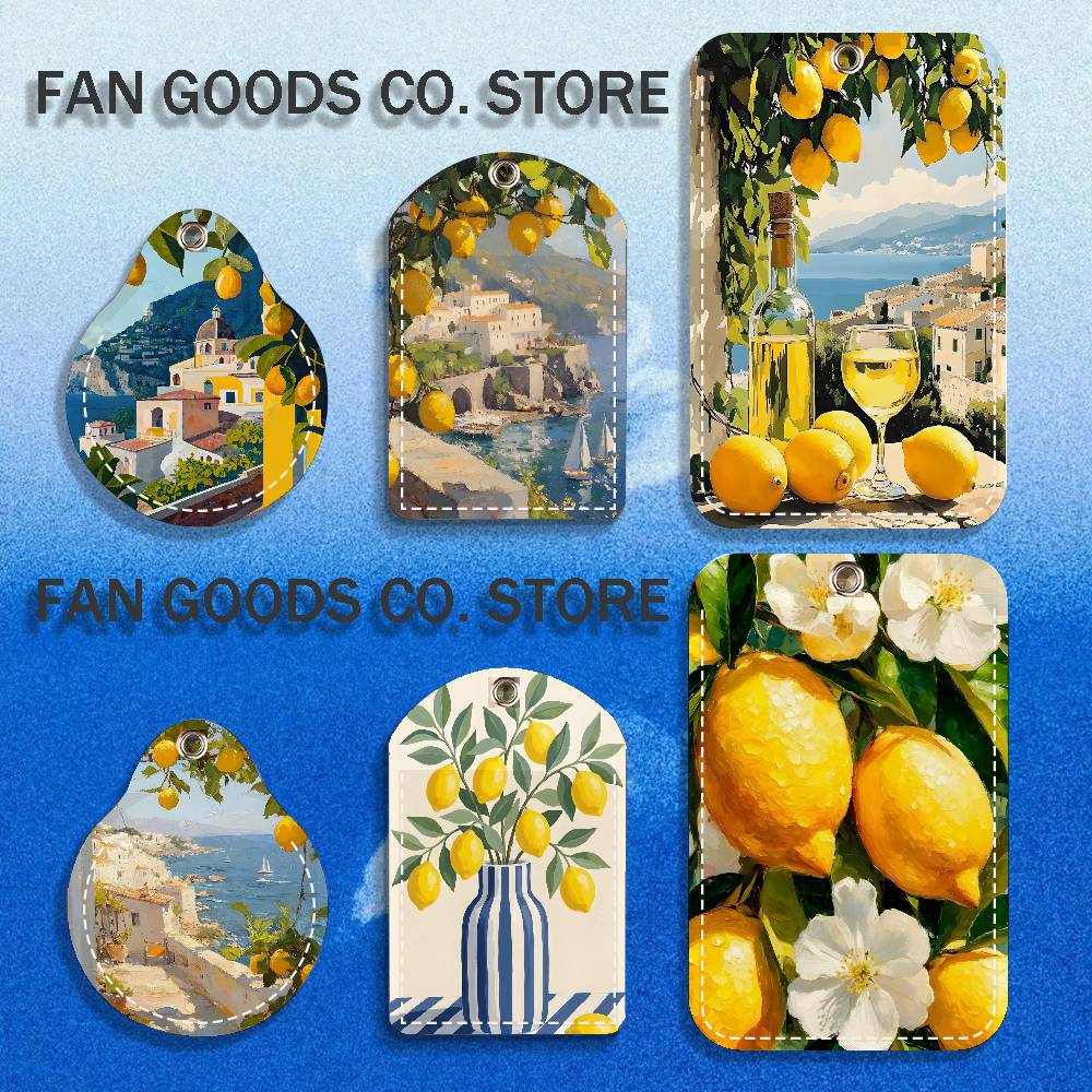 Leather Work - European Amalfi Coast Lemon Holder Keychain