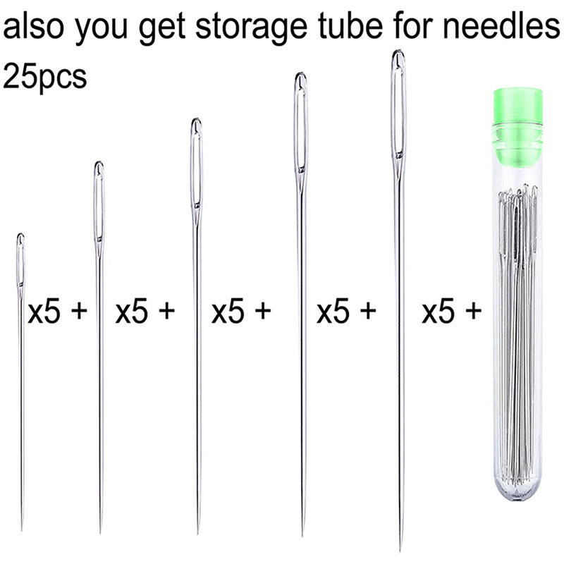 25Pcs Large-Eye Hand-Sewing Ne - Leatherwork Needles ulasan dan harga