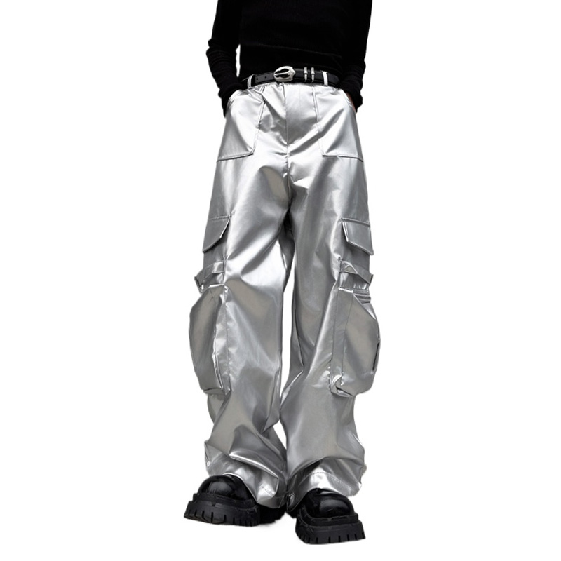 Silver Leather Pant Men Street - Leather Work Pants ulasan dan harga