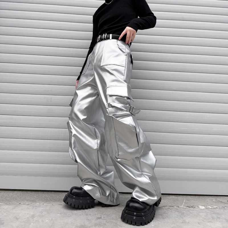 Silver Leather Pant Men Street - Leather Work Pants ulasan dan harga