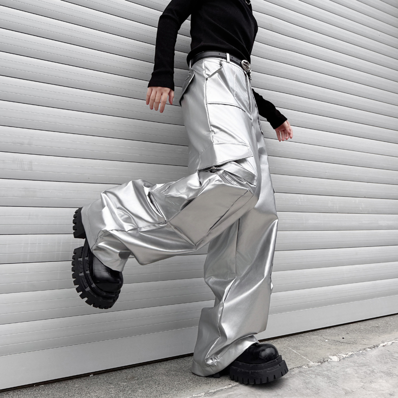 Silver Leather Pant Men Street - Leather Work Pants ulasan dan harga