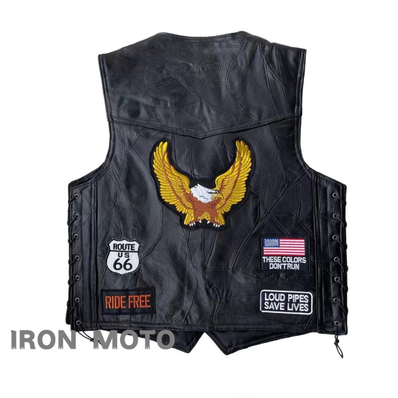 NEW Motorcycle Vests Men Cafe  - Leather Work Jacket ulasan dan harga