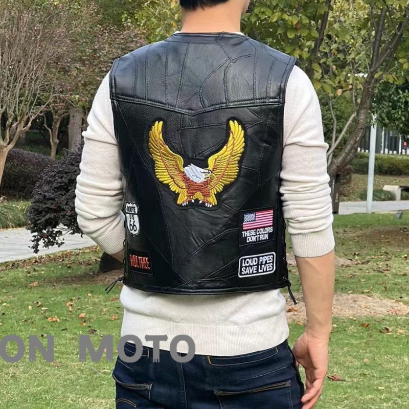 NEW Motorcycle Vests Men Cafe  - Leather Work Jacket ulasan dan harga