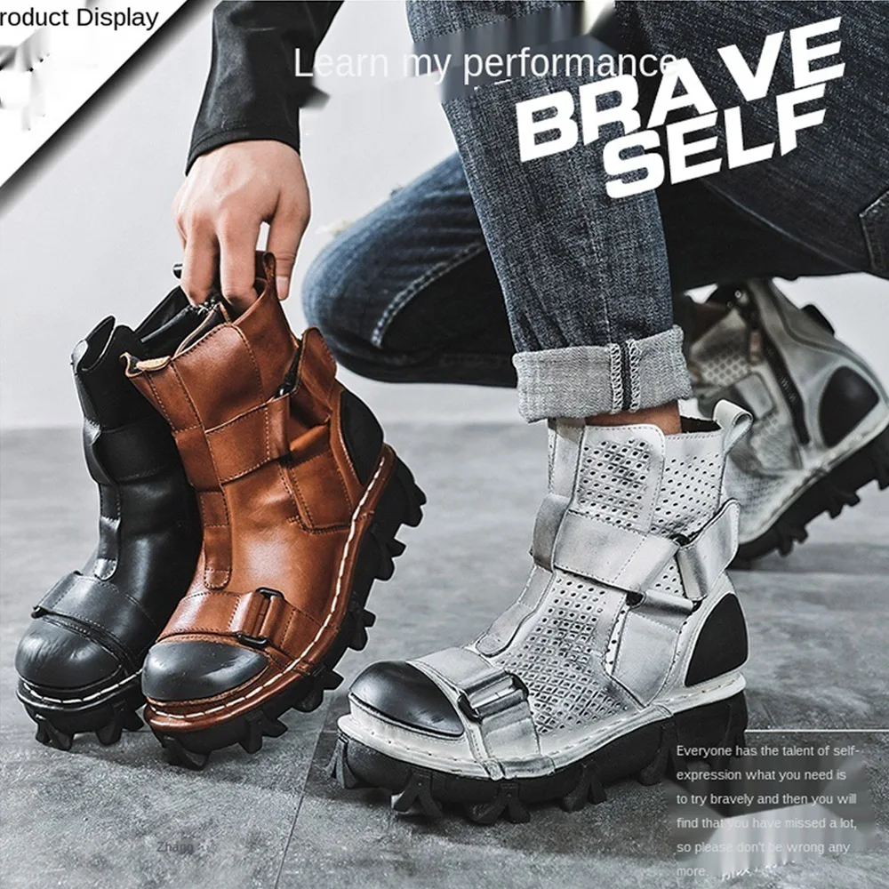 Men's Genuine Leather Motorcyc - Leather Work Western ulasan dan harga