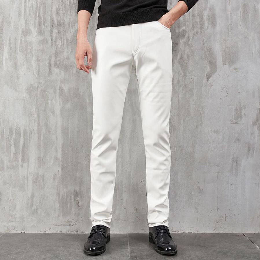 Men's Leather Pants Skinny Fit - Leather Work Pants ulasan dan harga