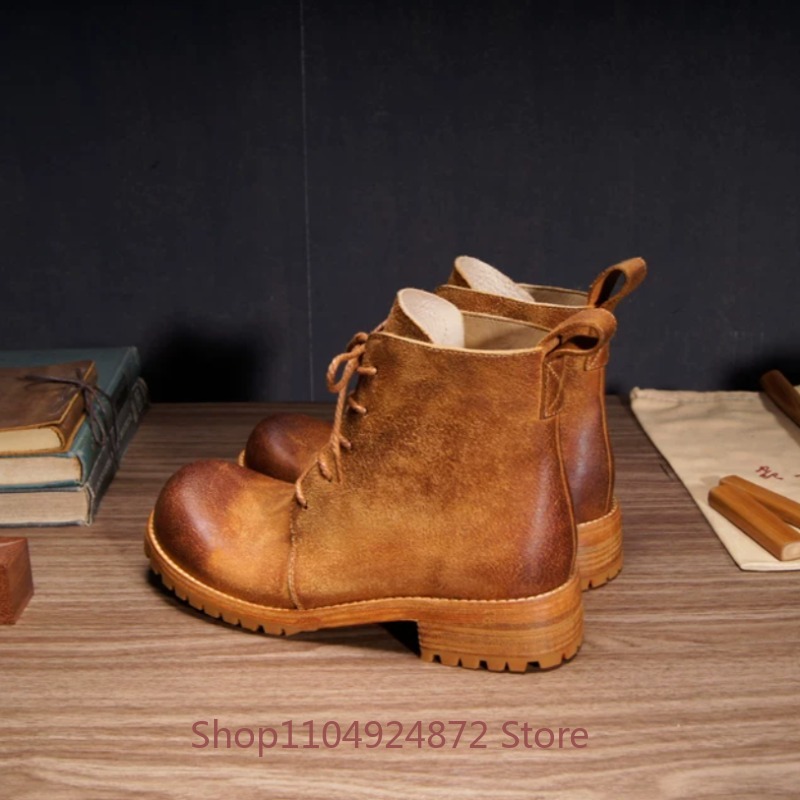 Handmade Retro Desert Boots Me - Leather Work Western ulasan dan harga