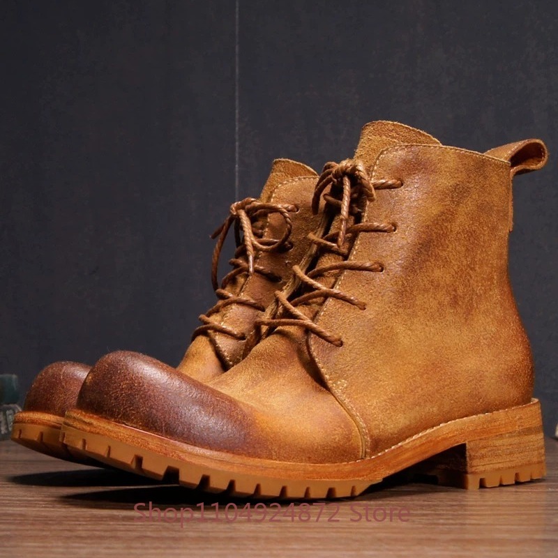Handmade Retro Desert Boots Me - Leather Work Western ulasan dan harga