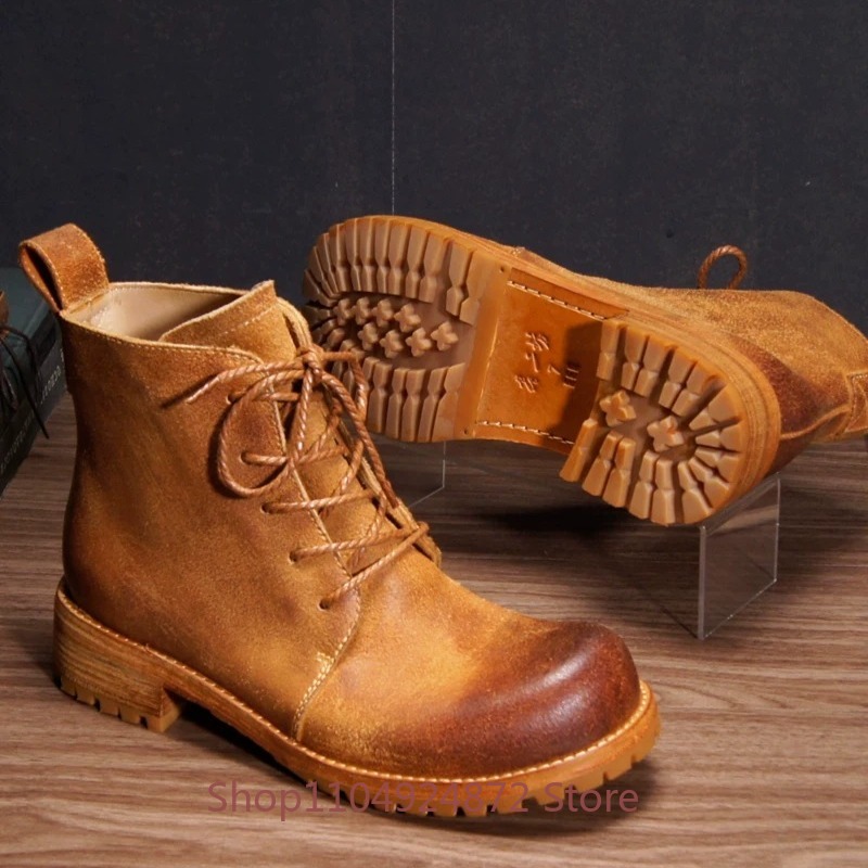 Handmade Retro Desert Boots Me - Leather Work Western ulasan dan harga