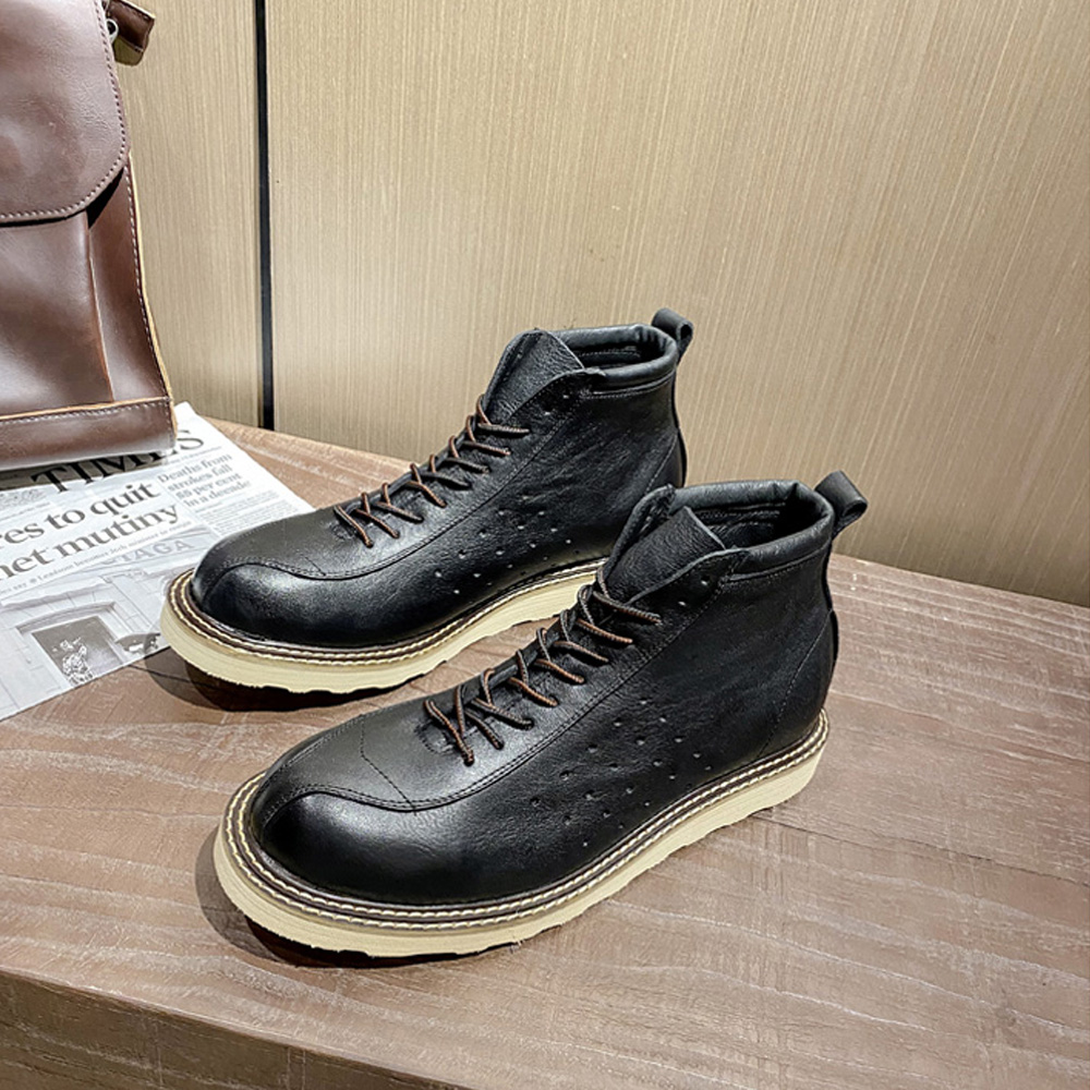 Men's Genuine Leather Hollow O - Leather Work Western ulasan dan harga