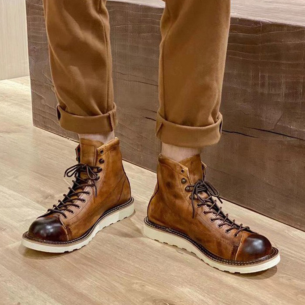 Men's Genuine Leather Hollow O - Leather Work Western ulasan dan harga