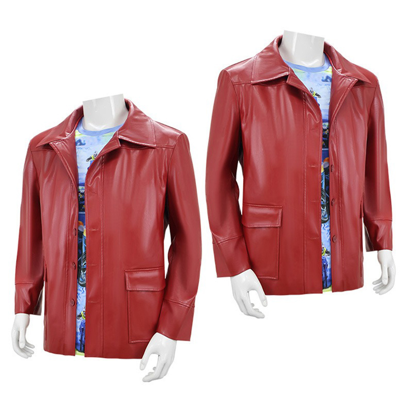 Men Red Leather Jacket Fight C - Leather Work Jacket ulasan dan harga