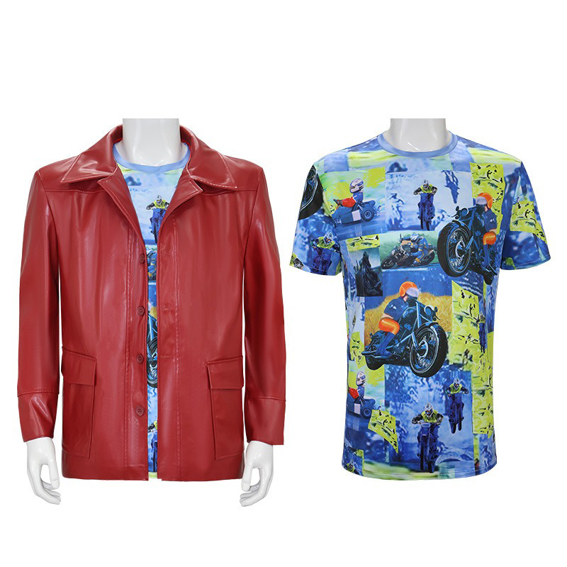 Men Red Leather Jacket Fight C - Leather Work Jacket ulasan dan harga