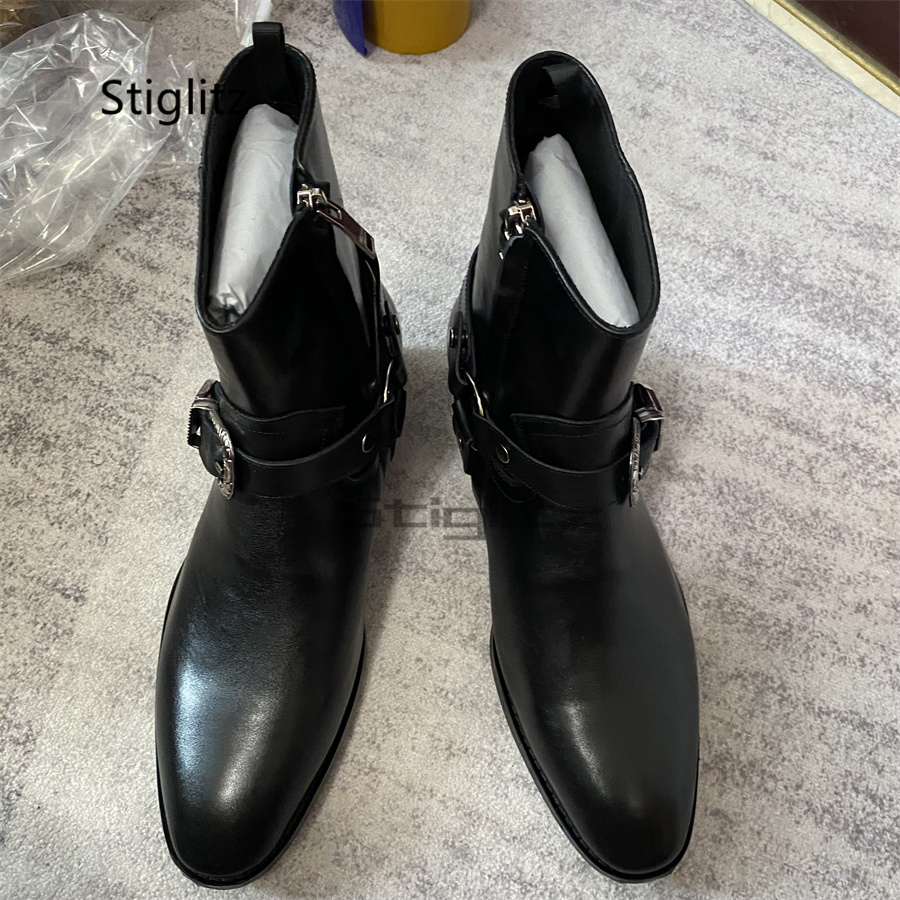 Men's Belt Buckle Ankle Boots  - Leather Work Western ulasan dan harga