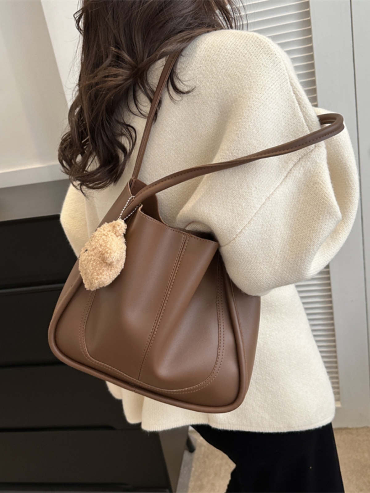 Large Capacity Bucket Bag Wome - Leather Work Bag ulasan dan harga
