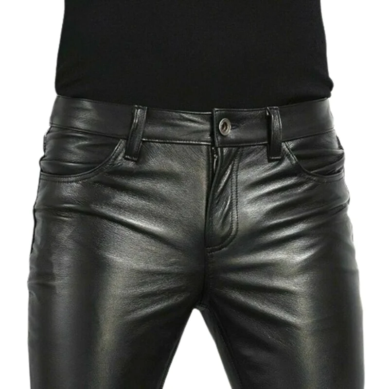 Choice PU Leather Pants Men's  - Leather Work Pants ulasan dan harga