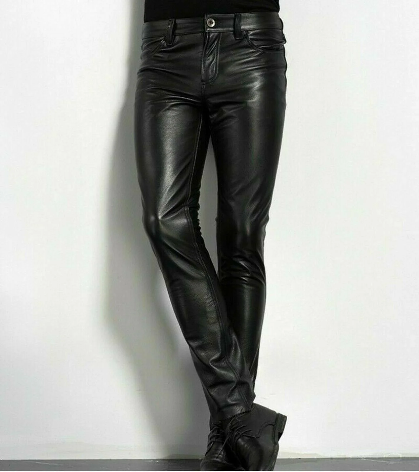 Choice PU Leather Pants Men's  - Leather Work Pants ulasan dan harga