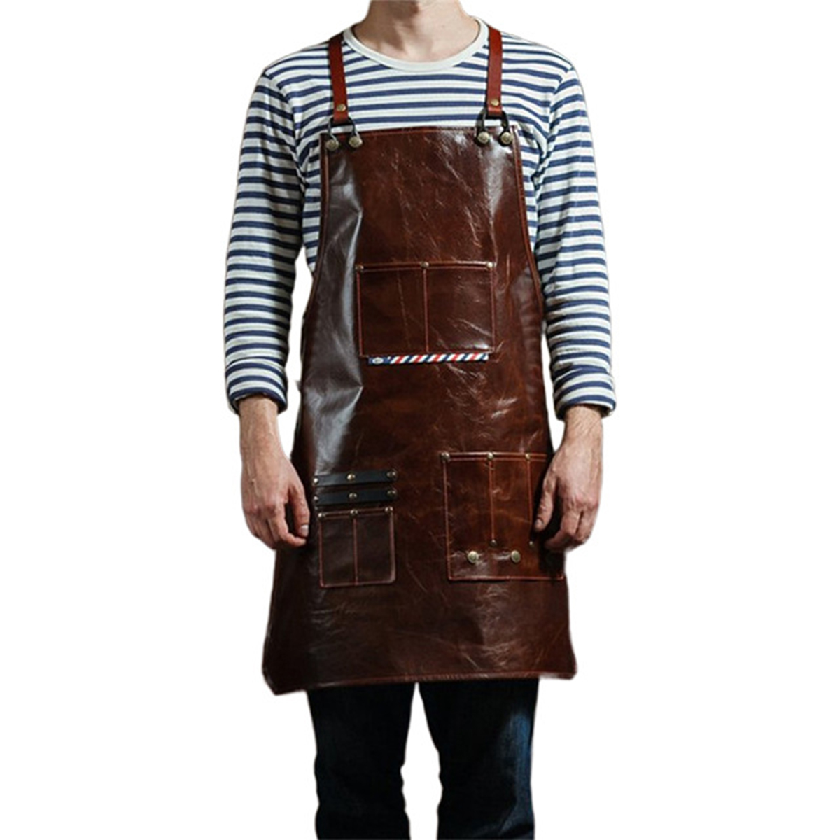 Men's Leather Work Apron with  - Leatherwork Apron ulasan dan harga