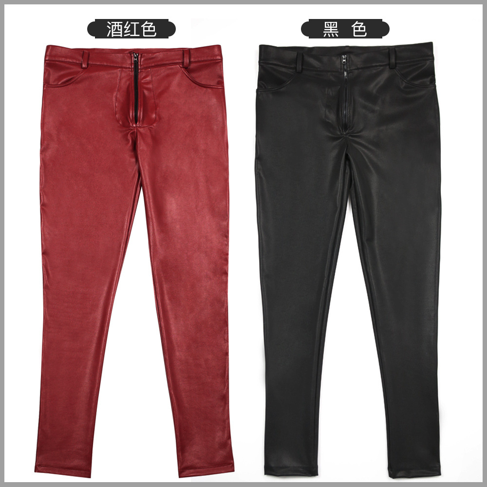 Men's PU Leather Skinny Jeans  - Leather Work Pants ulasan dan harga