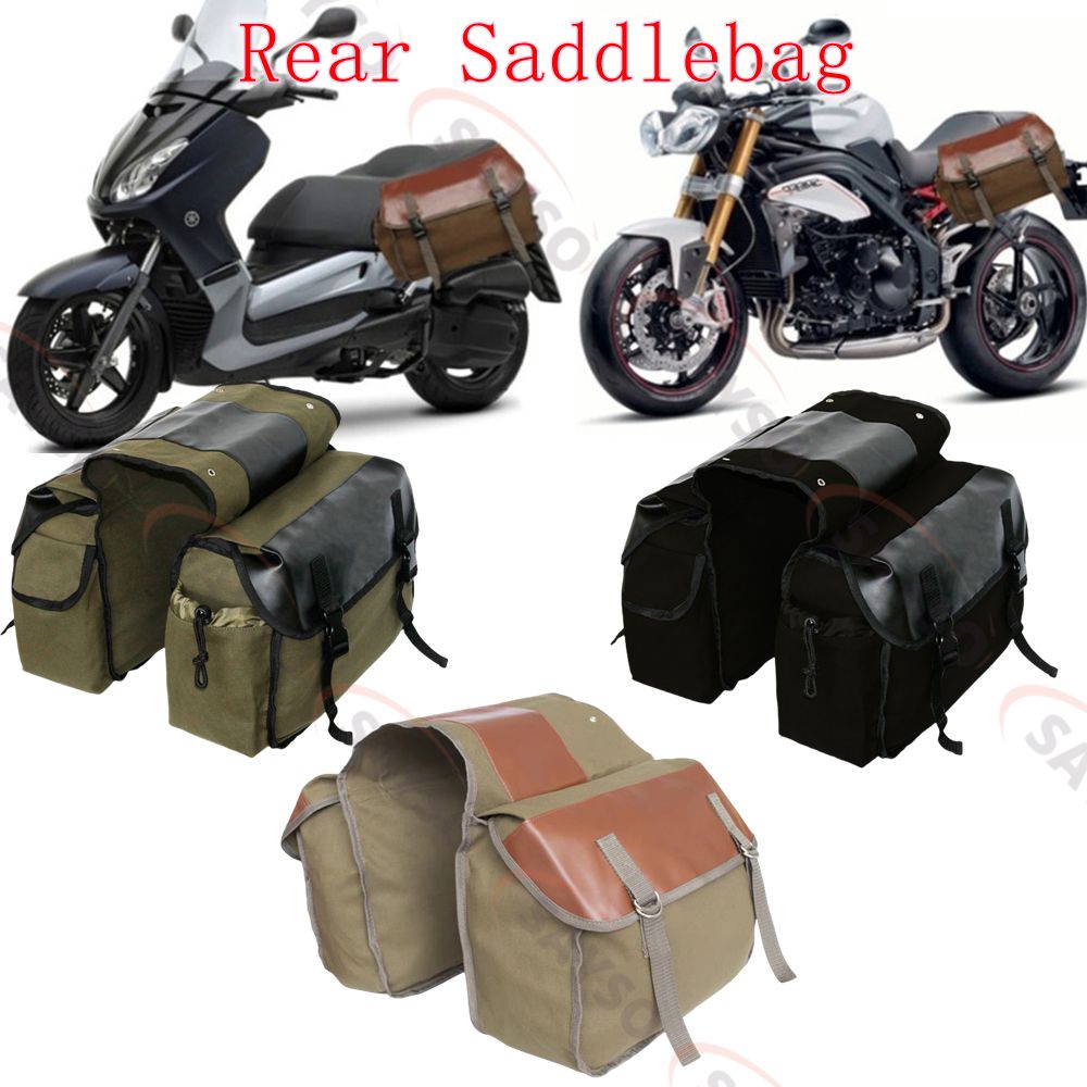 Canvas Leather Rear Saddlebag  - Leather Work Bag ulasan dan harga