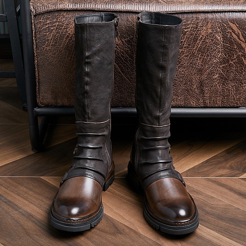 Men's Medieval Retro Artificia - Leather Work Pants ulasan dan harga
