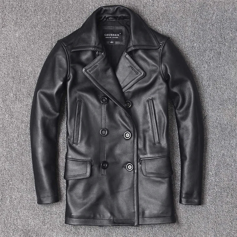 Genuine Leather Jacket Men's T - Leather Work Jacket ulasan dan harga