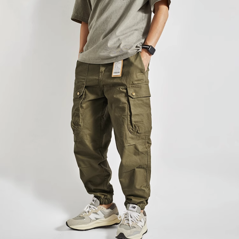Multi-pocket overalls men's Am - Leather Work Pants ulasan dan harga