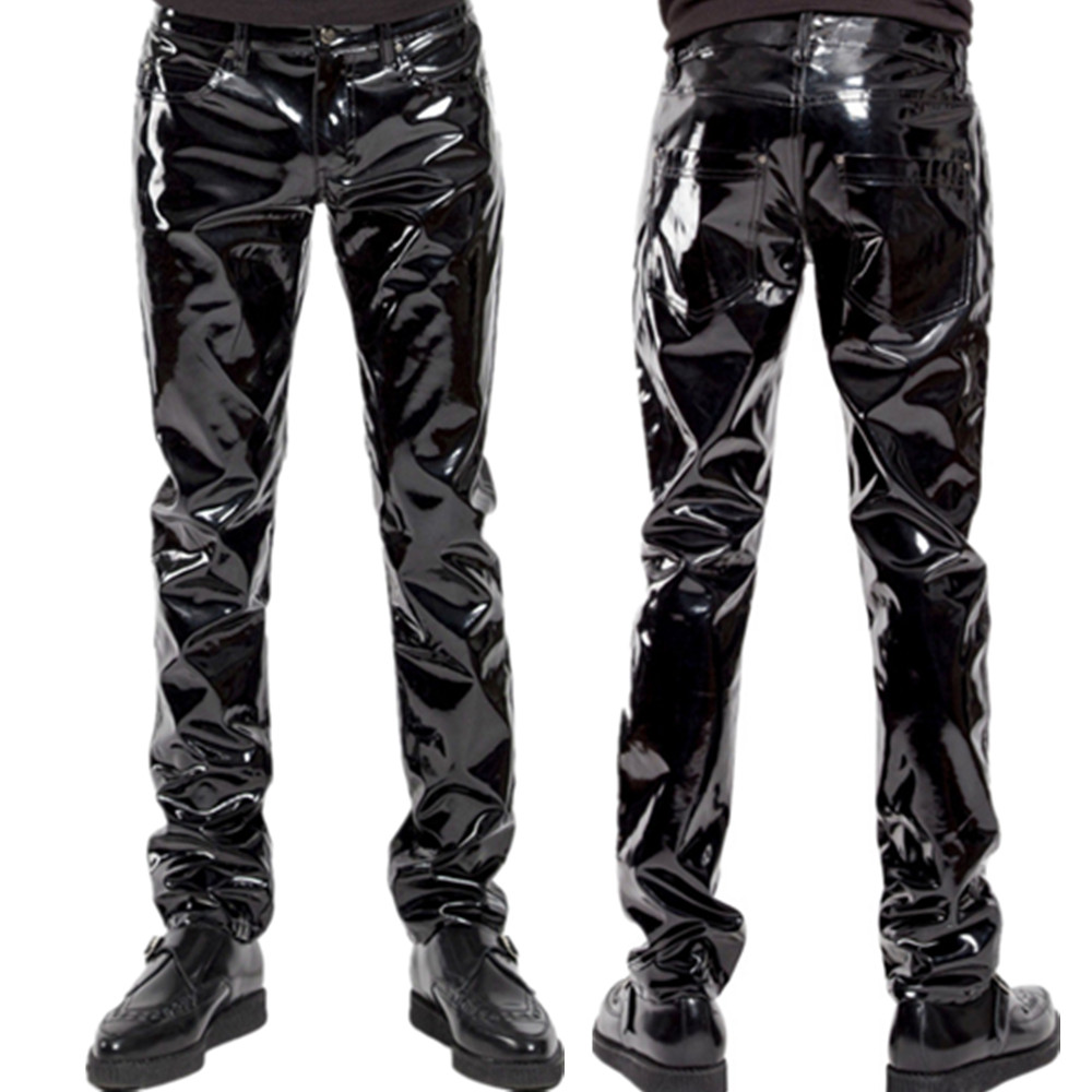 Shiny PVC Latex Trousers Men M - Leather Work Pants ulasan dan harga