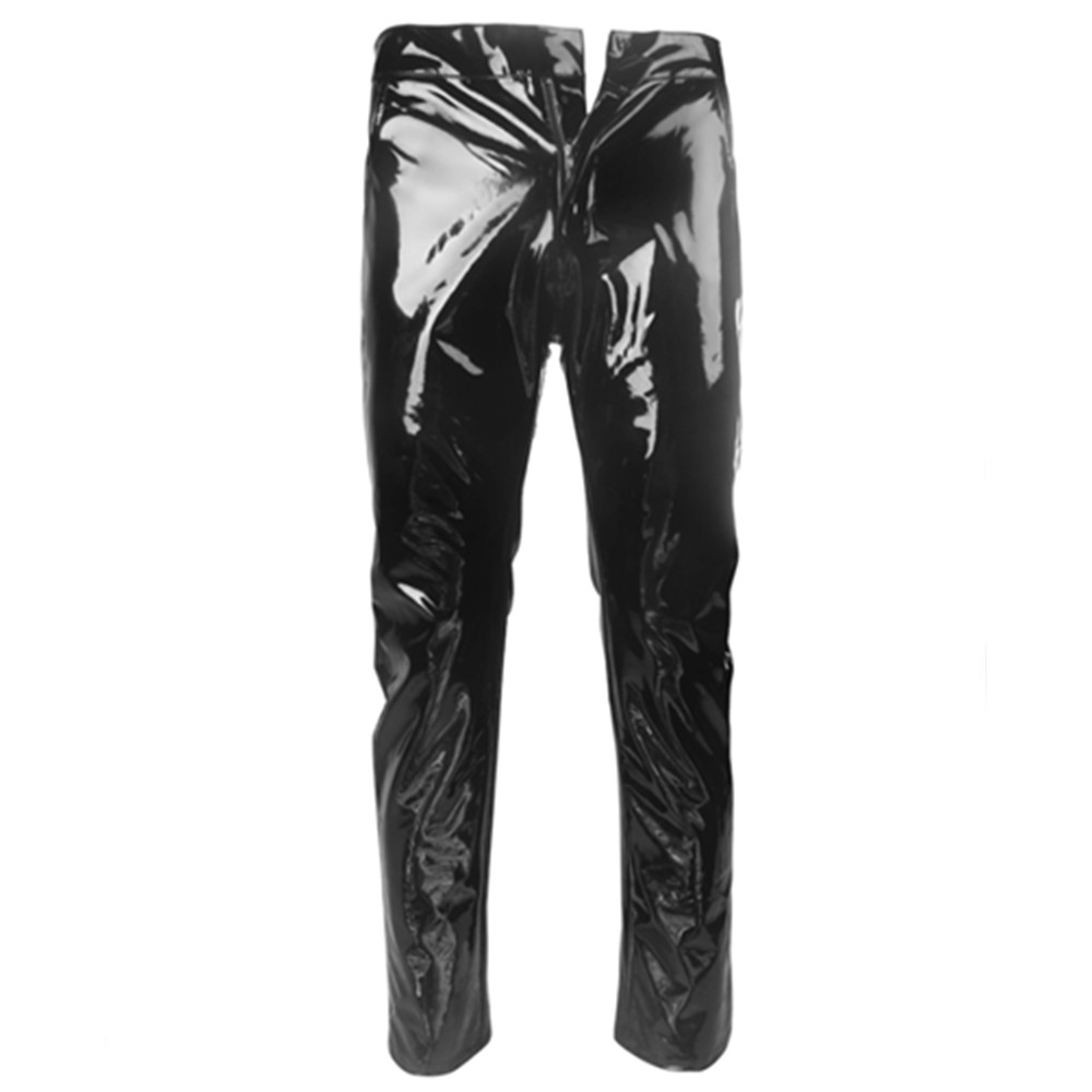 Shiny PVC Latex Trousers Men M - Leather Work Pants ulasan dan harga