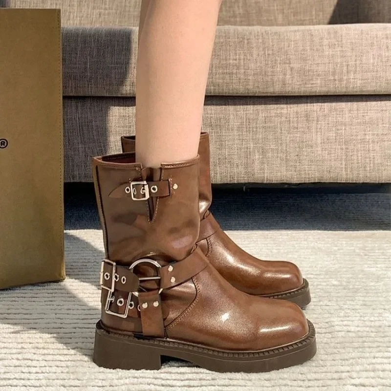 Women's Ankle Boots Autumn Wor - Leather Work Western ulasan dan harga