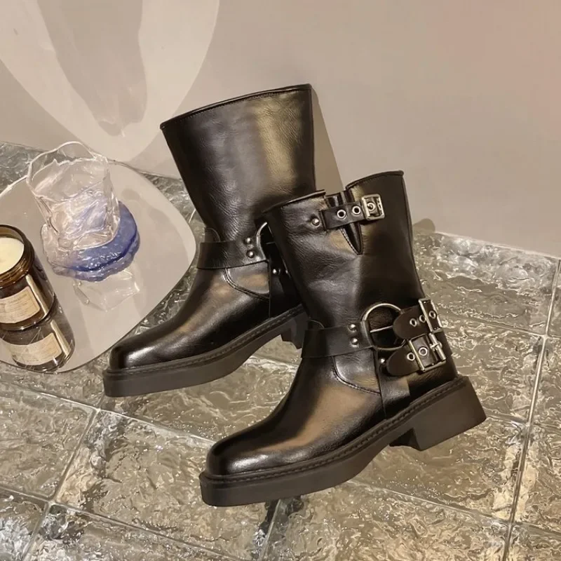 Women's Ankle Boots Autumn Wor - Leather Work Western ulasan dan harga
