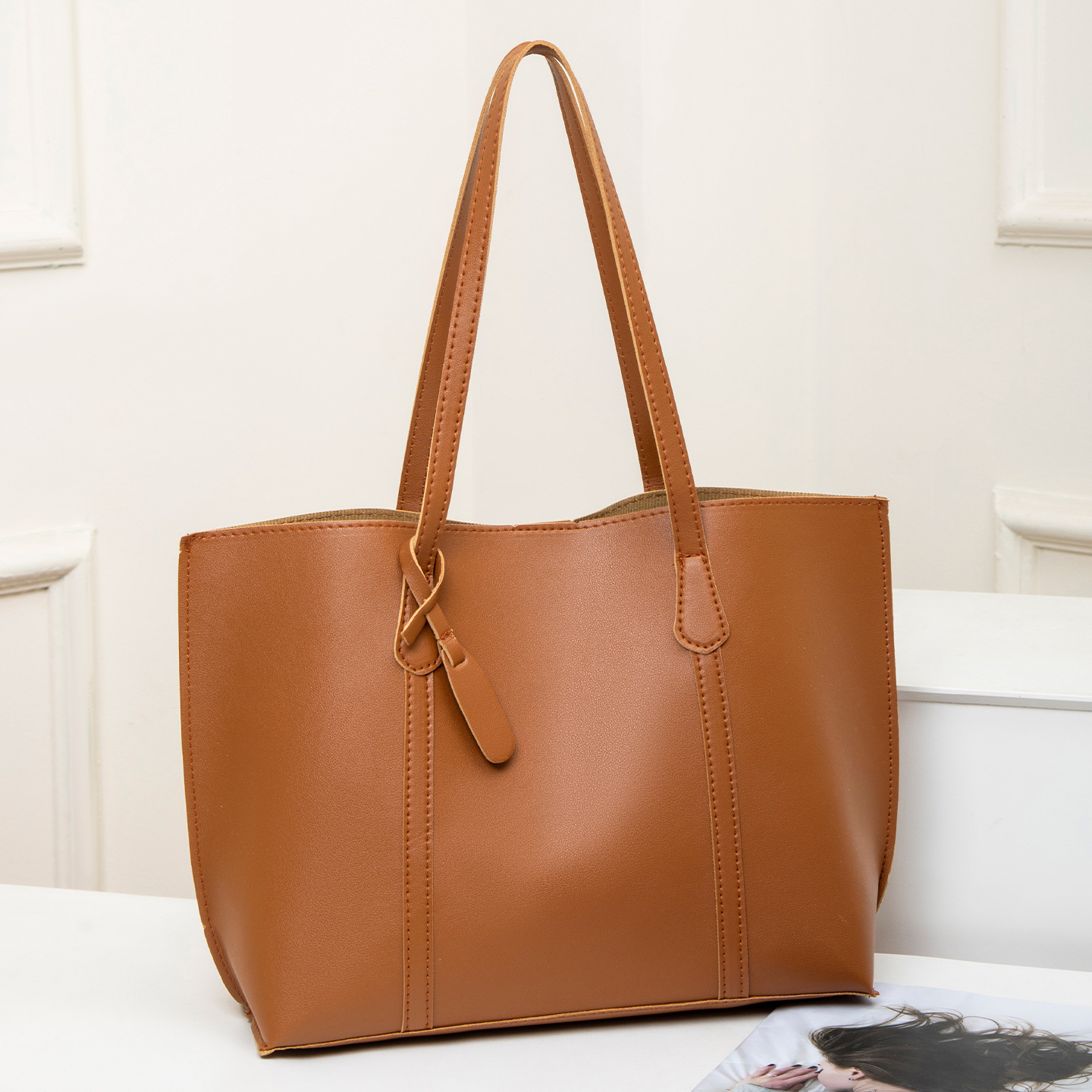 Simple Casual Tote Bag for Wom - Leather Work Bag ulasan dan harga