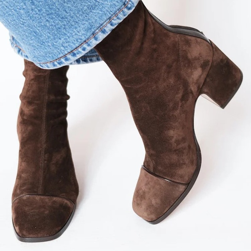 Suede Leather Women's Boots Po - Leather Work Western ulasan dan harga