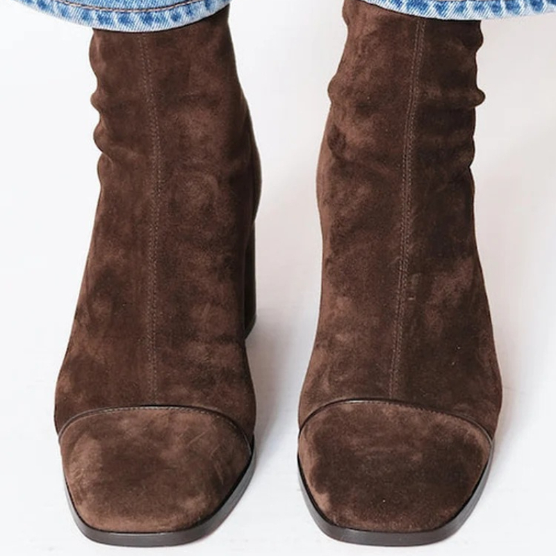 Suede Leather Women's Boots Po - Leather Work Western ulasan dan harga