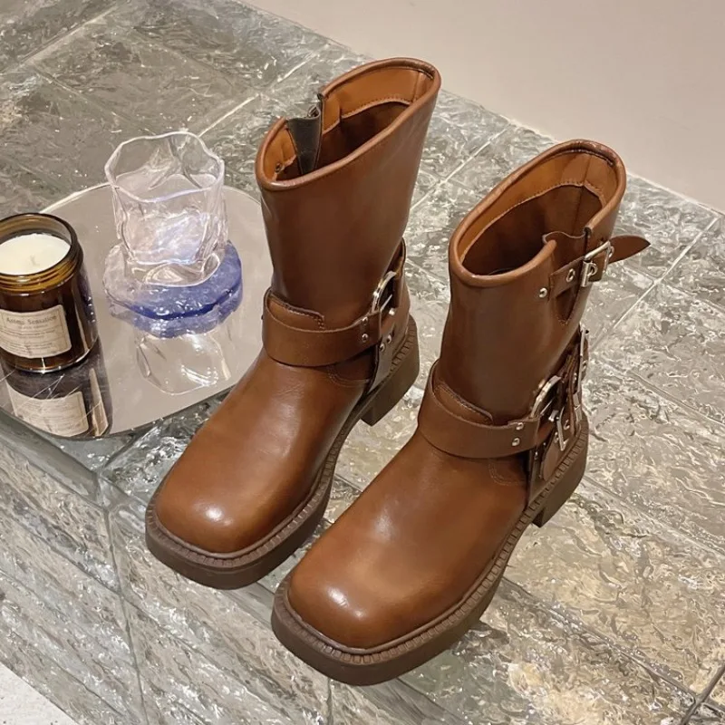 Women's Ankle Boots Autumn Wor - Leather Work Western ulasan dan harga