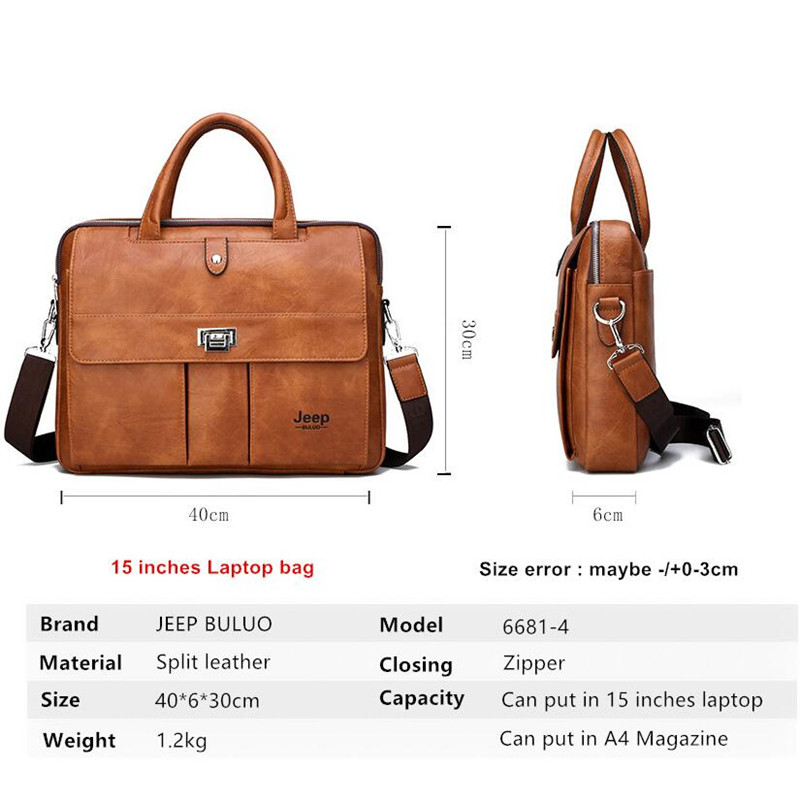 Jeep Buluo Men's Leather Brief - Leather Work Bag ulasan dan harga