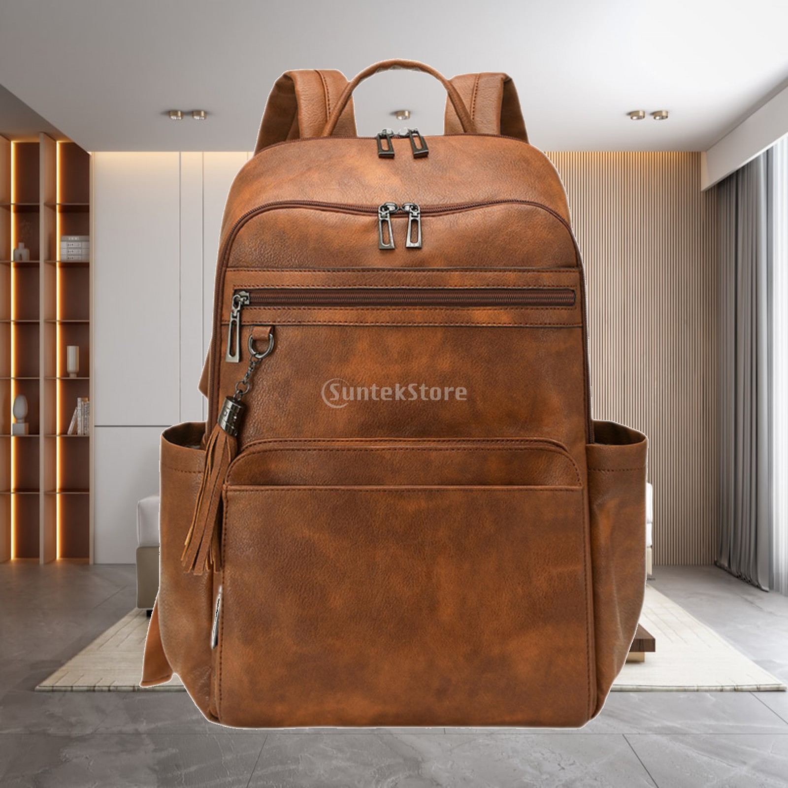 Premium PU Leather Womens Trav - Leather Work Womens Backpack ulasan dan harga