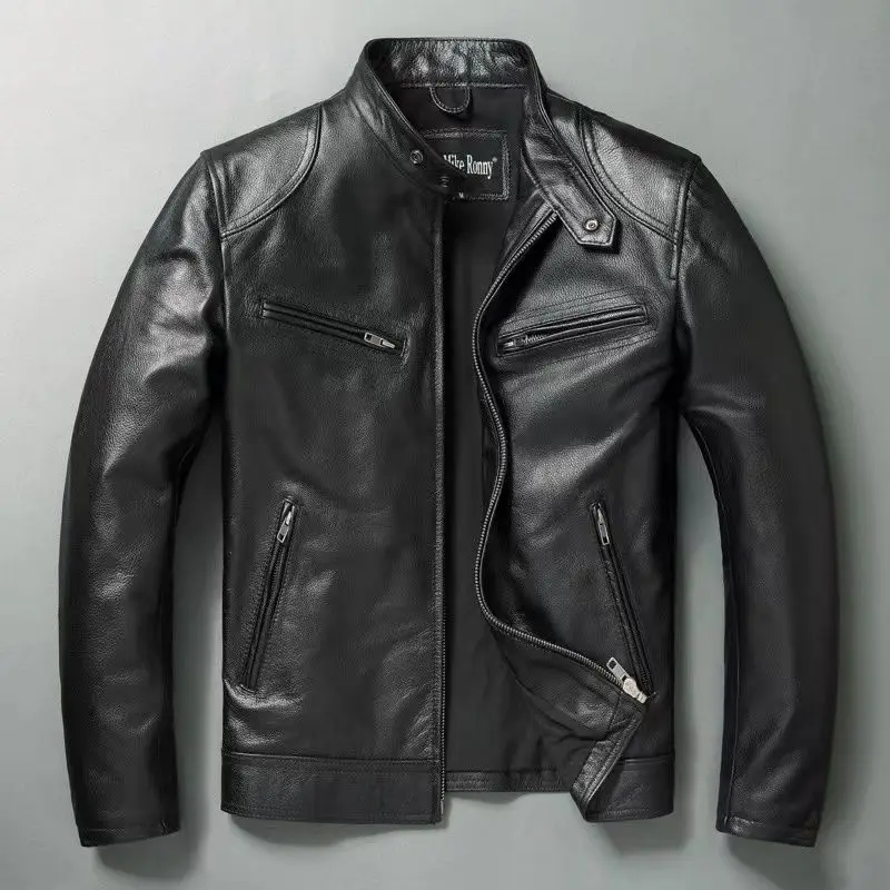 Genuine Leather Jacket Men 100 - Leather Work Jacket ulasan dan harga