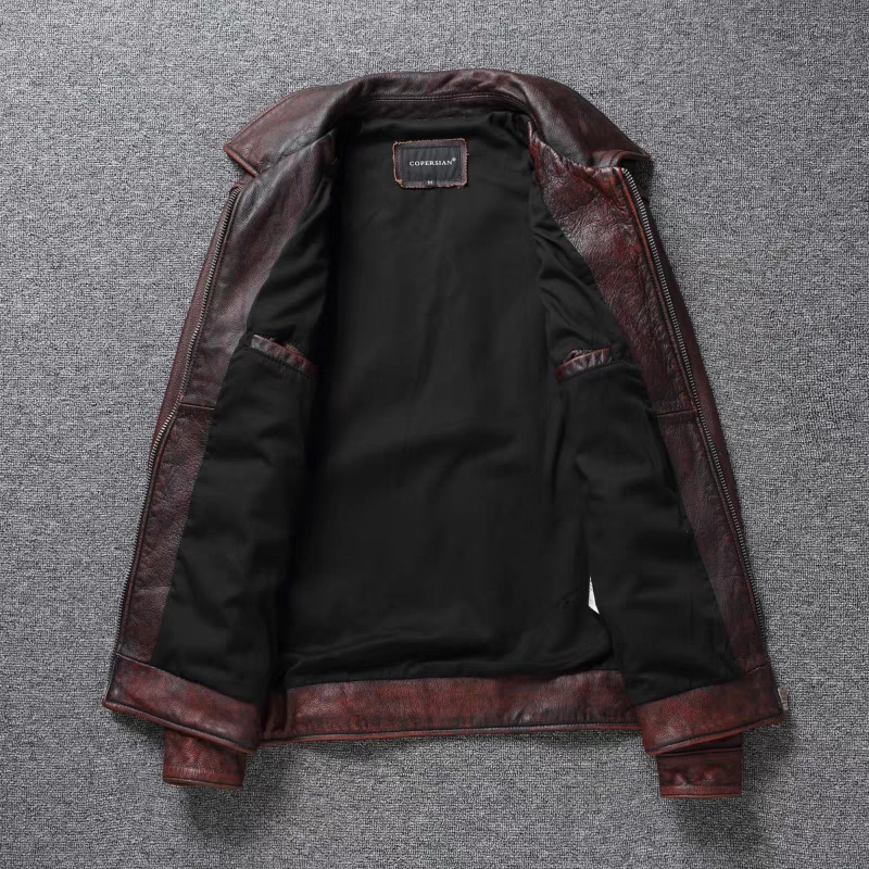 Retro Distressed Lapel First L - Leather Work Jacket ulasan dan harga