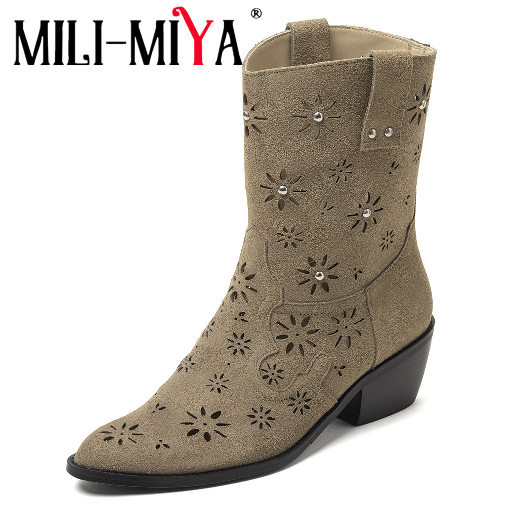 MILI-MIYA 2026 Women Western C - Leather Work Western ulasan dan harga