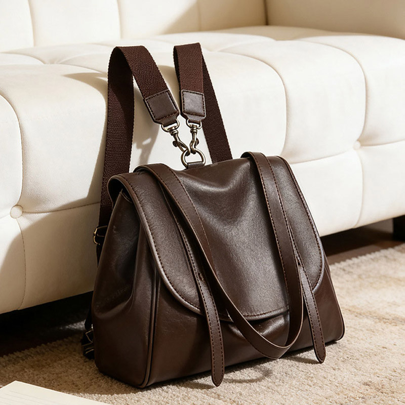 Female Vintage Soft Split Leat - Leather Work Womens Backpack ulasan dan harga